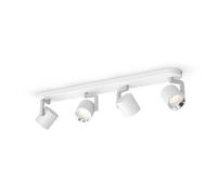 Philips LED SceneSwitch, foco empotrado cuadrado Byrl, foco para riel, bombillas no reemplazables, 4 bombillas, LED, 2700 K, blanco