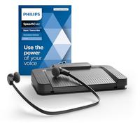 Philips LFH7177/06, ACC2330 - Set de reproducción de auriculares estéreo (con interruptor de pie USB ergonómico, LFH0334, incluye software SpeechExec Basic de 2 años)
