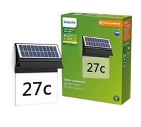 Philips Lighting: Aplique pared Exterior Enkara, alimentación solar, 0.2W, 2700K, negro, resistente a intemperie IP44