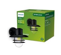 Philips Lighting: Aplique pared Exterior Inyma, formato redondo, negro, max. 25W, resistente a intemperie IP44 (no incluye bombilla)