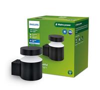 Philips Lighting: Aplique pared Exterior Laven, 6W, 4000K luz blanca neutra, negro, resistente a intemperie IP44