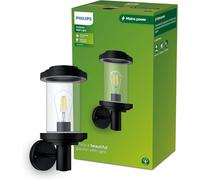 Philips Lighting: Aplique pared Exterior Listra, formato redondo, negro, max. 25W, resistente a intemperie IP44 (no incluye bombilla)