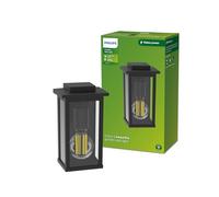 Philips Lighting: Aplique pared Exterior Mirth, formato cuadrangular, negro, max. 25W, resistente a intemperie IP44 (no incluye bombilla)