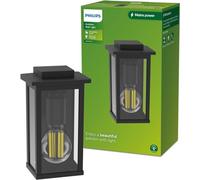 Philips Lighting: Aplique pared Exterior Mirth, formato cuadrangular, negro, max. 25W, resistente a intemperie IP44 (no incluye bombilla)