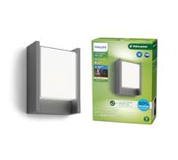 Philips Lighting: Aplique pared Exterior Ultraeficiente Arbour, 3.8W, 2700K, Antracita, resistente intemperie IP44