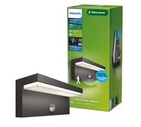 PHILIPS Lighting: Aplique pared Exterior Ultraeficiente Bustan, 3.8W 4000K cool wehite light, Antracita, con sensor movimiento, resistente intemperie IP44