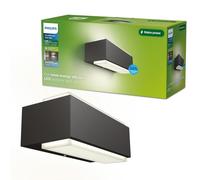 Philips Lighting: Aplique pared Exterior Ultraeficiente Stratosphere, 3.8W 2700K luz blanca cálida, Antracita, resistente intemperie IP44