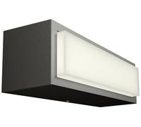 Philips Lighting: Aplique pared Exterior Ultraeficiente Stratosphere, 3.8W, 2700K luz blanca cálida, Antracita, resistente intemperie IP44