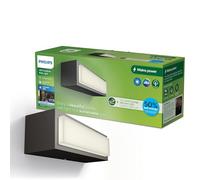 Philips Lighting: Aplique pared Exterior Ultraeficiente Stratosphere, 3.8W, 4000K luz blanca neutra, Antracita, resistente intemperie IP44