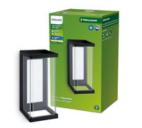 Philips Lighting: Aplique pared Exterior Ulyzo, 12W, 2700K luz branca cálida, negro, resistente a intemperie IP44