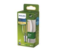 Philips Lighting - Bombilla LED UltraEficiente, 40W, 485Lm, B35, E14 2700K, cristal transparente