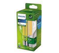Philips Lighting - Bombilla Led Ultraeficiente filamento 5.2w (Eq. 75w) E27 A70, Luz Cálida (3000K) - Et. Energética A
