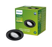 Philips Lighting: Foco Empotrado Exterior Fresco 4.6W, 2700K luz blanca cálida, negro, resistente a intemperie IP44