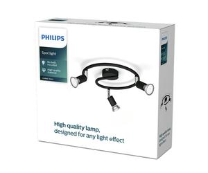 Philips lighting limbali plate/spiral black 3x50w 230v