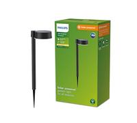 Philips Lighting: Luz para Iluminación Camino Vynce, alimentación solar, formato redondo, 1.5W, 2700K,negro, resistente a intemperie IP44