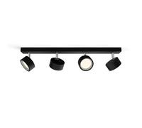 Philips - Luminaria de cuatro puntos, 2700 K, 22 W, negra 929003299301