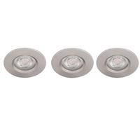 Philips - Luminaria LED empotrable, diámetro 9 cm, 2700 K, 5 W, 3 uds, níquel 929002374122