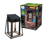 PHILIPS Lysin Aplique de Pared Exterior Solar Ultraeficiente, Bombilla Solar Reemplazable, Sensor de Movimiento, 4000K, Negro