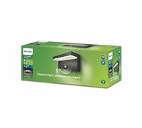 Philips myGarden - Luminaria LED de pared para exteriores 22x8 cm, 2700 K, 4,5 W, con sensor, antracita 915005378401