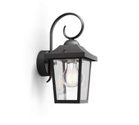 Philips Aplique de pared exterior Buzzard – IP44, aluminio, diseño clásico, negro