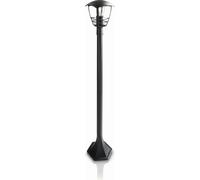 Philips myGarden, farola tipo columna Creek, 60 W, casquillo E27, sin bombilla, iluminación exterior tipo columna, color negro, material: metal, grado de protección IP44, ideal para terraza y jardín
