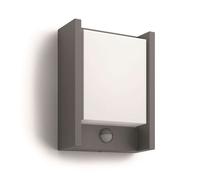 Philips myGarden - Luminaria LED de pared para exteriores 17x22 cm, 4000 K, 6 W, con sensor, antracita 915005193902