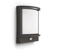 Philips myGarden - Luminaria LED de pared para exteriores 23x19 cm, 2700 K, 12 W, con sensor, antracita 915005554501