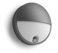Philips myGarden - Luminaria LED de pared para exteriores, diámetro 21 cm, 2700 K, 6 W, con sensor, antracita 915005193001