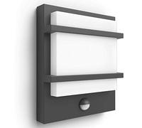 Philips myGarden Petronia - Lámpara LED de Pared con Sensor de Movimiento para jardín, Patio y Exterior, 2700 K, Color Antracita