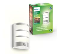 Philips myGarden Python - Aplique de pared con sensor de movimiento, iluminación exterior, acero inoxidable, 1 x 6 W, 230 V, color gris