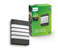 Philips myGarden Raccoon - Aplique, iluminación exterior, sin sensor de movimiento, LED, luz blanca cálida, IP44, color antracita