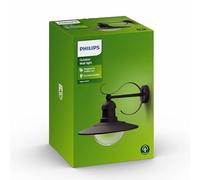 Philips myGarden Topiary - Aplique de exterior, bombilla no incluida, casquillo E27, 60 W, aluminio, color negro, diseñado para jardines y patios
