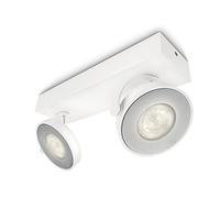 Philips myLiving Clockwork - Barra de 2 focos de techo, LED integrado, consume 4,5 W, luz blanca cálida, regulable