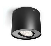 Philips Foco LED myLiving Phase – 1 luz, acabado cepillado, luz blanca cálida, IP20, negro