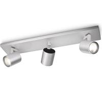 Philips myLiving, foco empotrable de techo o pared Runner, 3 unidades, foco para carril, casquillo GU10, 3 bombillas, LED, 220-240 V, aluminio