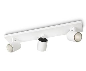Philips myLiving, foco empotrable de techo o pared Runner, 3 unidades, focos, casquillo GU10, 3 bombillas, LED, 220-240 V, blanco