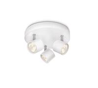 Philips Barra de focos myLiving Star – LED 3 luces, aluminio, luz blanca cálida, 3 W, blanco