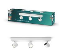 Philips myLiving Star - Barra de tres focos de techo, LED integrado, consume 4.5 W, luz blanca cálida, regulable