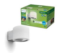 Philips Otis Aplique de Pared Exterior LED Ultra Eficiente, Luz Blanca Cálida, 2700K, 800lm, Resistente a la Intemperie, IP44, Inox