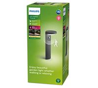 Philips - Pedestal para exteriores Philips Tyla 9W Luz Cálida 2700k con sensor de movimiento y brillo, protección IP44