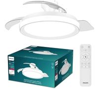 Philips Lámpara de techo con ventilador Bliss – LED 4500 lm, 3 aspas retráctiles, 106 cm, blanco