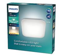 Philips Plafón LED de techo Mauve, 12W, 1.200 lúmenes, 2.700 K, luz cálida, 26x26 cm