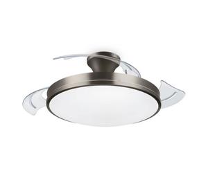 Philips Plafón LED y Ventilador de Techo Retráctil Níquel con Mando a Distancia