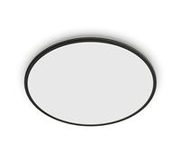 Philips - Plafón Philips SuperSlim, lámpara de techo LED de exterior, color negro, luz blanca neutra, 15W