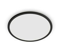 Philips Plafón Superslim – Lámpara LED de techo 18W regulable, luz blanca cálida 27K, negro