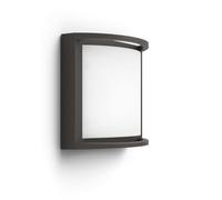 Philips Samondra Aplique de Pared Exterior LED, 12 W, 1300 lm, Luz Blanca Cálida de 2700 K, LED Integrado, IP44 Resistente a la Intemperie, Duradero, Aluminio, Diseño Moderno, Gris Antracita