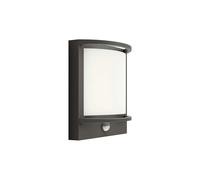 Philips Lighting: Aplique pared Exterior Ultraeficiente Samondra, 3.8W, 2700K, Antracita, con sensor movimiento, resistente intemperie IP44