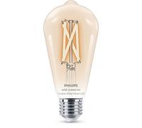 Philips Smart Lighting, Bombilla de Filamento LED A60, 2 Ud., E27 Inteligente, E27, 806 lm, Blanco Ajustable 2700 K-6500 K, Regulable Baja, Connected by WiZ, Alexa, Google Home, Apple Home