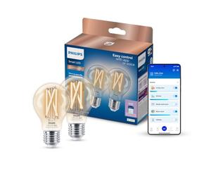Philips Smart Lighting, Bombilla de Filamento LED A60 E27 Inteligente, E27, 806 lm, Blanco Ajustable 2700 K-6500 K, Regulable Baja, Connected by WiZ, Alexa, Google Home, Apple Home