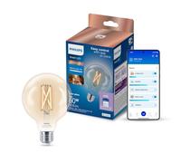 Philips Smart Lighting, Bombilla de Filamento LED ST64 E27 Inteligente, E27, 806 lm, Blanco Ajustable 2700 K-6500 K, Regulable Baja, Connected by WiZ, Alexa, Google Home, Apple Home